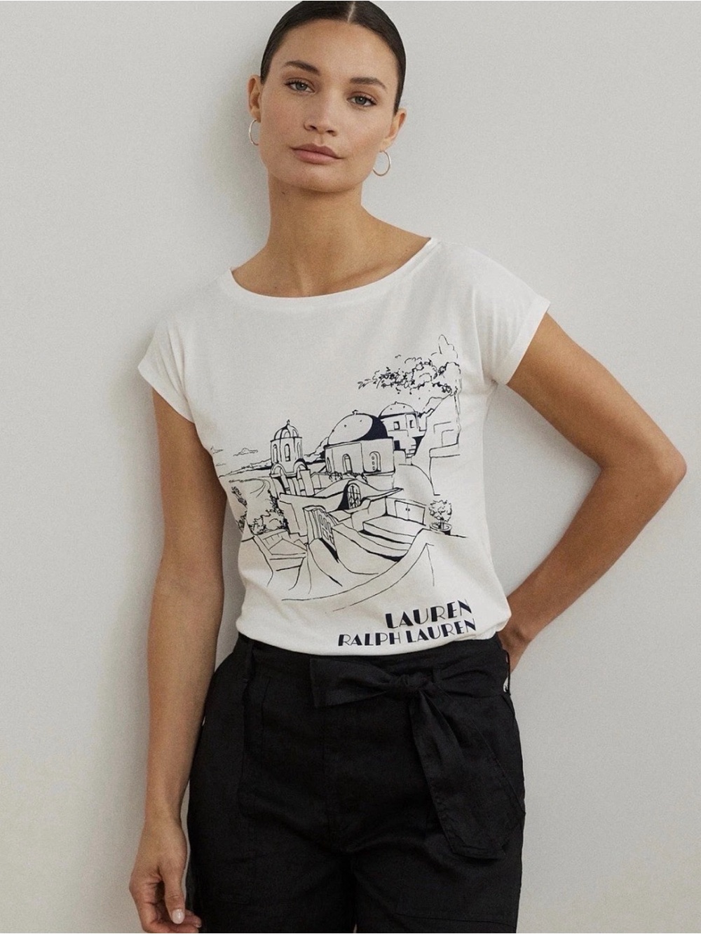 Lauren Ralph Lauren Women's Cotton-Blend Jersey Graphic Tee XXL